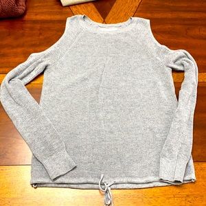Gray cold shoulder sweater!